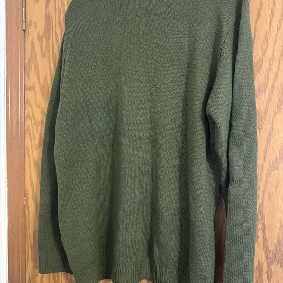 Men’s Coofandy Mock Neck Sweater Size XL ArmyGreen, Weave on frontwith button - Picture 9 of 13